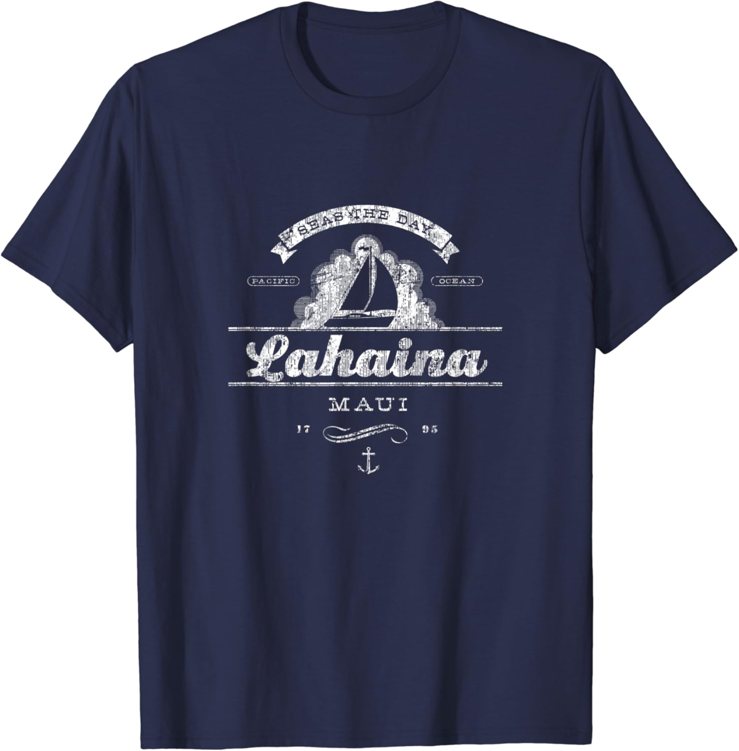 Lahaina Maui HI Sailboat TShirt Vintage Nautical Tee Clothing